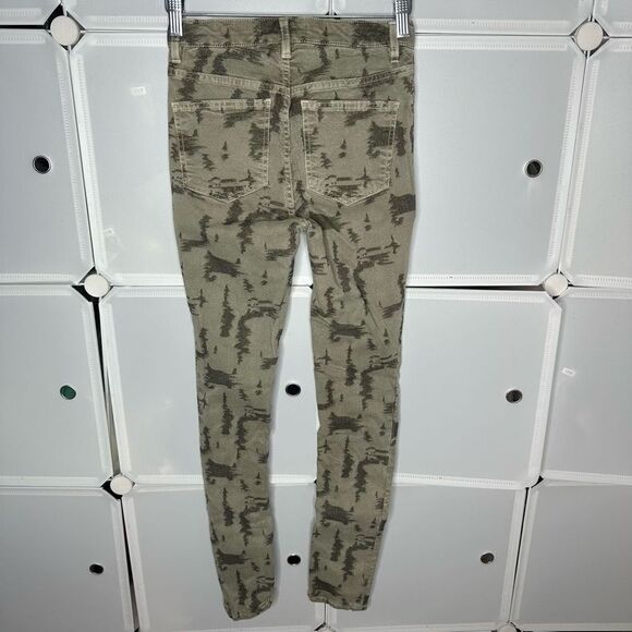 Free People Green & Khaki High Rise Skinny Long and Lean Jeans Size 26 - Picture 4 of 13